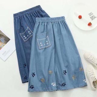Denim A-line Semi Skirt