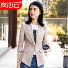 3/4 Sleeve Pinstripe Blazer