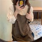 Plain Blouse / Corduroy Jumper Dress / Set