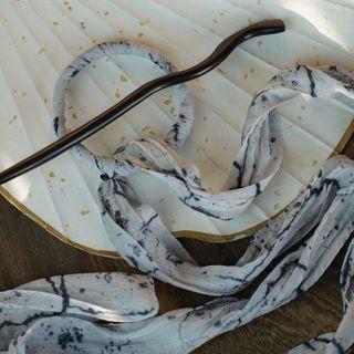 Ink Print Hair Ribbon Tie