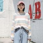 Striped Sweater Light Blue - One Size