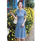 Traditional Chinese Elbow-sleeve A-line Lace Dress