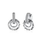 Fashion Simple Geometric Round Cubic Zircon Earrings Silver - One Size