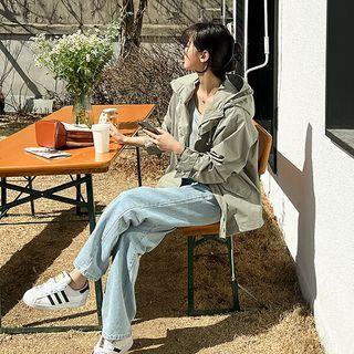 Hooded Drawcord Field Jacket