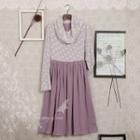 Funnel Neck Long-sleeve A-line Dress