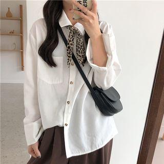 Leopard Print Tie Blouse