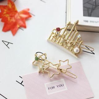Rhinestone Faux-pearl Hair Clip