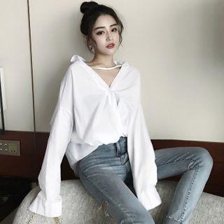 Shirred Shirt White - One Size