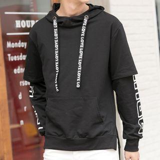 Couple Matching Print Mock Two-piece Hoodie