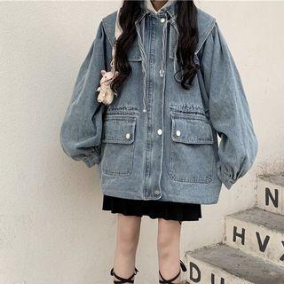 Denim Oversized Jacket Light Blue - One Size
