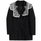 Floral Panel Double-breasted Blazer