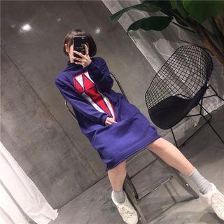 Turtleneck Diamond Print Sweater Dress
