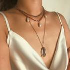 Alloy Shell Faux Pearl Layered Choker Necklace