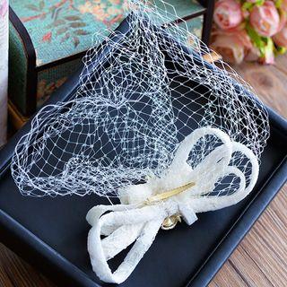 Wedding Birdcage Veil With Lace Bow