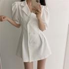 Short-sleeve Double Breasted Slim Fit Dress