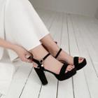 Faux Pearl High-heel Platform Sandals