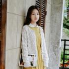 Cable-knit Buttoned Cardigan Off-white - One Size
