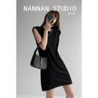Details Padded-shoulder Mini Dress