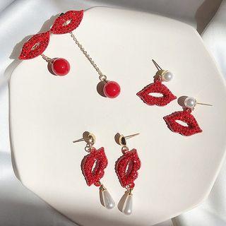 Rhinestone Lips Dangle Earring (various Designs)