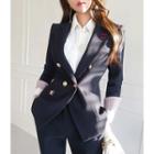 Metallic-button Office Look Blazer