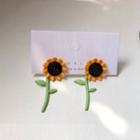 Sunflower Earring 1 Pair - Yellow & Green - One Size