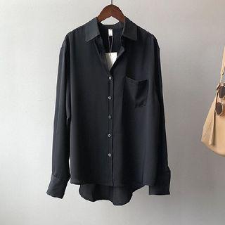 Long-sleeve Plain Simple Shirt