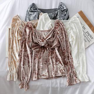 Knotted Velvet Top