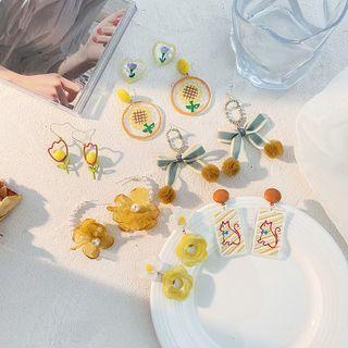 Acrylic / Fabric Dangle Earring (various Designs)