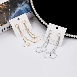 Rhinestone Alloy Hoop Dangle Earring 1 Pair - E2679-1 - Gold - One Size
