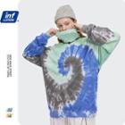 Unisex Tie-dyed High-neck Pullover