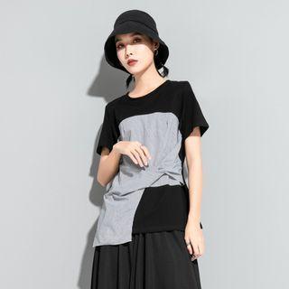 Two Tone Striped Oversize Bow Top