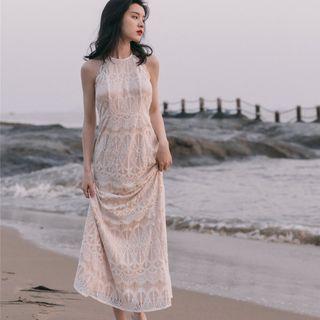 Halter Maxi Lace Dress