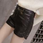 Faux Leather Studded Shorts