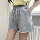 High-waist Plain Wide Leg Shorts