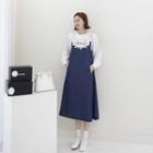 Round-neck Lace-detail A-line Dress