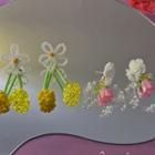 Flower Bead Fringed Earring / Rose Alloy Dangle Earring