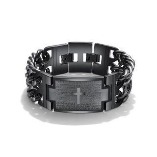 Fashion Personality Plated Black Bible Cross 316l Stainless Steel Bracelet Black - One Size