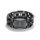 Fashion Personality Plated Black Bible Cross 316l Stainless Steel Bracelet Black - One Size