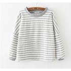 Stripe Drop-shoulder Sweatshirt