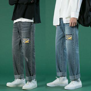 Applique High-waist Jeans