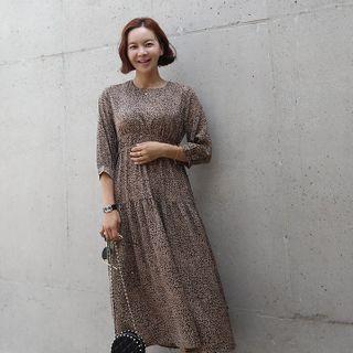 Tie-side Long Leopard Dress