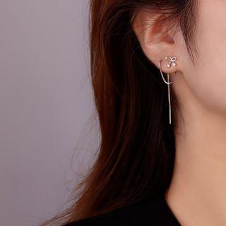 Butterfly Threader Earring Box Set With Box - 1 Pair - Silver - One Size