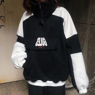 Couple Matching Turtleneck Placket Sweatshirt