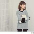 Contrast Striped Dip-back Knitted Top