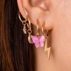 Drop Earring Set (various Designs) Set Of 5 - Gold - One Size