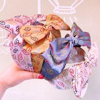 Lips Print Bow Headband