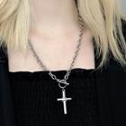 Alloy Cross Pendant Necklace As Shown In Figure - 55cm