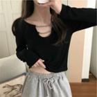 Long-sleeve Chain Detail T-shirt / Short-sleeve T-shirt