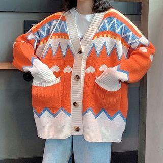 Jacquard Cardigan / Maxi A-line Mesh Skirt
