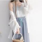 Chiffon Light Jacket / Knit Camisole / Chiffon Camisole / Knit Jacket / Wide Leg Pants